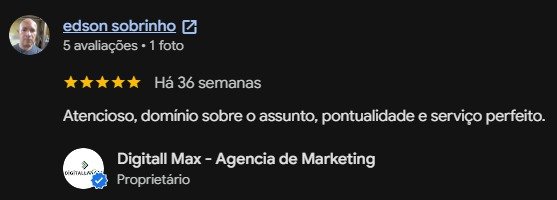 Avaliação de cliente 6 no Google